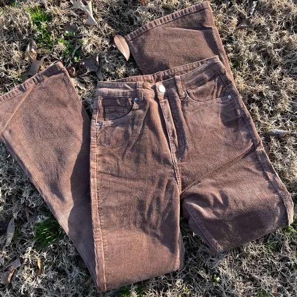 Brown Corduroy Pants High Rise Flare - Picture 2 of 6